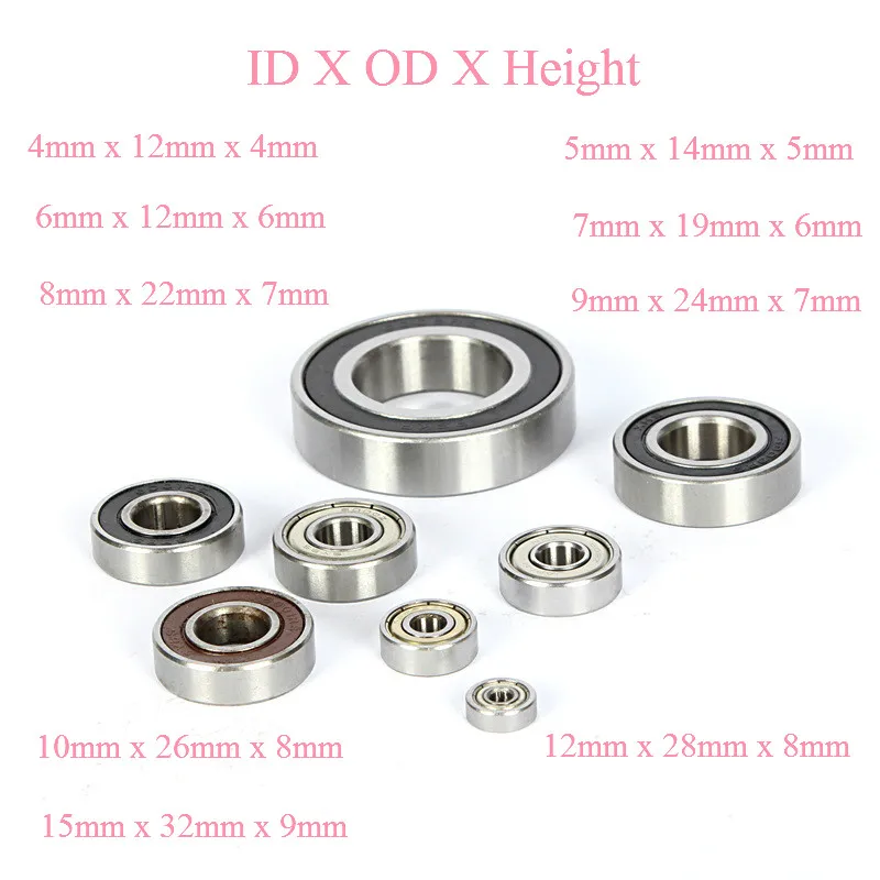 SYHL 10 Pack 608-z Skates Ball Bearing 8mm x 22mm x 7mm Sealed Miniature Deep Groove Ball Bearings for Skateboards Scooters